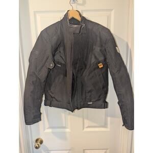 Frank Thomas Riding Jacket Women's Small Black Sonic Aqua Armored Liner Vented